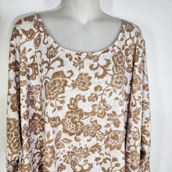 Isaac Mizrahi Live! True Denim Floral Printed Seamed Knit Top 4X A384138 - Picture 3 of 10